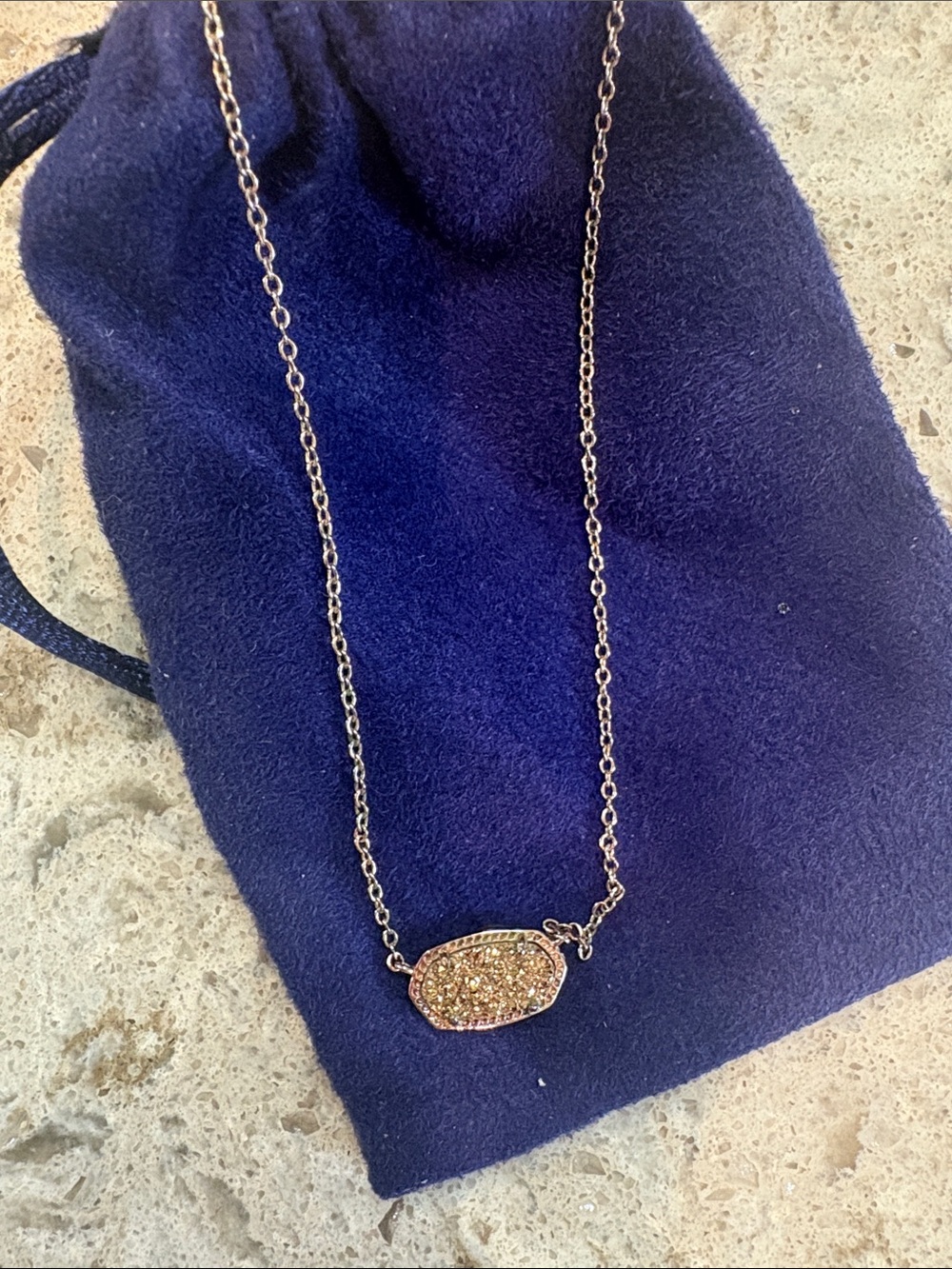Rose Gold Druzy Pendant Necklace - Kendra Scott